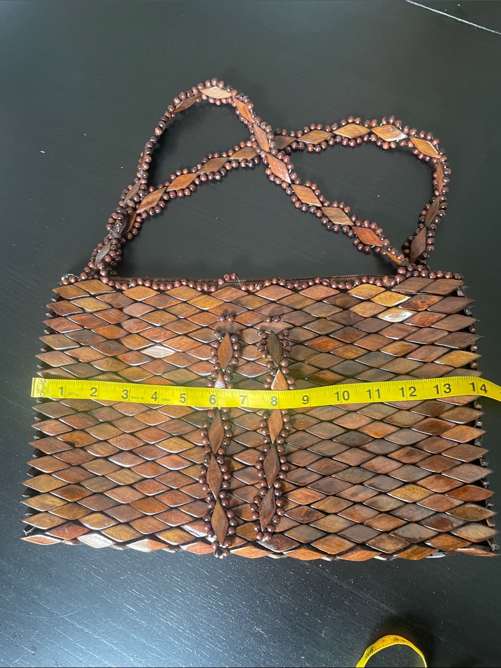 Handmade Wooden beaded purse - Picture 8 of 10